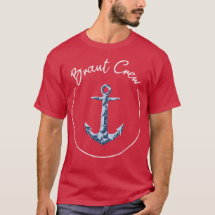 Junggesellenabschied Braut Crew Navy Anker T-Shirt