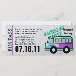 Junggesellenabschied Bus Pass Einladung