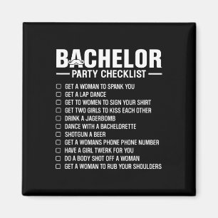 Junggesellenabschied Checkliste Bräutigam Stag Nig Magnet