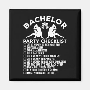 Junggesellenabschied-Checkliste Lustige Trauzeugen Magnet