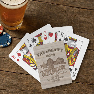 Junggesellenabschied des Bräutigams Sheriff Rustic Spielkarten