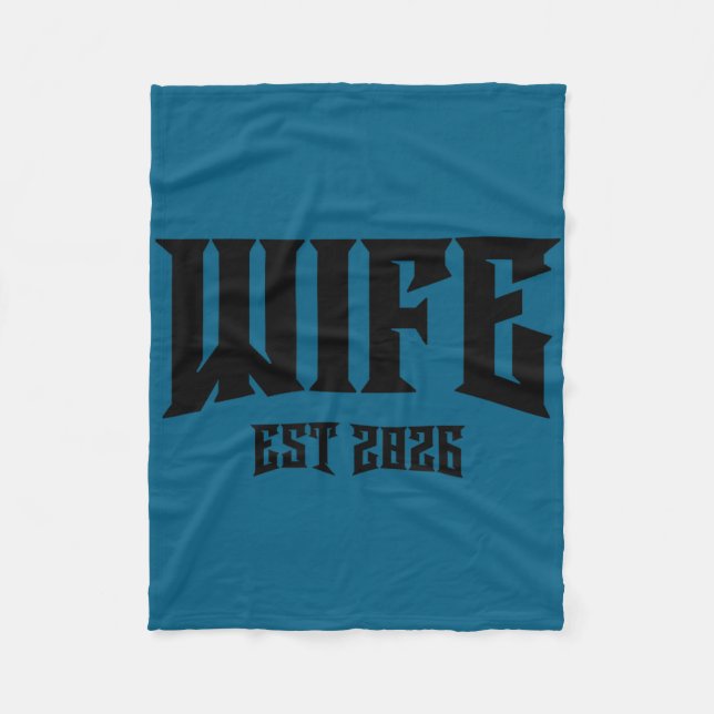 Junggesellenabschied Ehe Grunge Rock Ehefrau Est 2 Fleecedecke (Vorderseite)