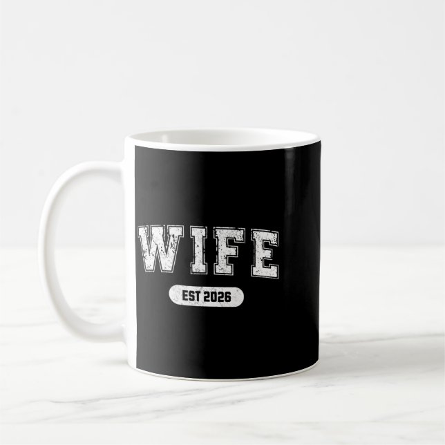 Junggesellenabschied Ehefrau und Ehemann Est 2026 Kaffeetasse (Links)