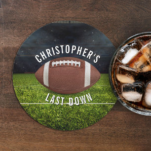 Junggesellenabschied Football Letzter Versuch  Runder Pappuntersetzer