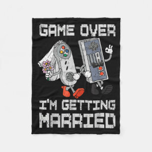 Junggesellenabschied Game over heiratet Gamer Fleecedecke