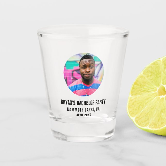 Junggesellenabschied Geschenk Individuelle Foto Br Schnapsglas (Vorderseite)