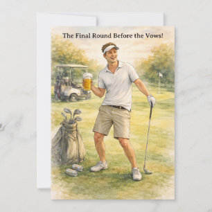 Junggesellenabschied Golf Feier Einladung
