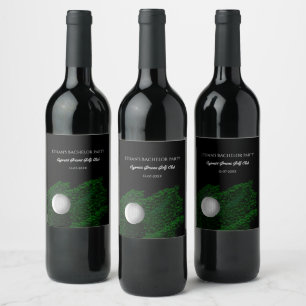 Junggesellenabschied Golf grüner Golfball Golfplat Weinetikett