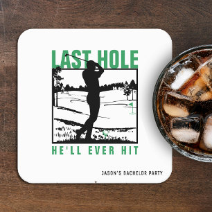 Junggesellenabschied Golf Witze Letztes Loch, das  Rechteckiger Pappuntersetzer