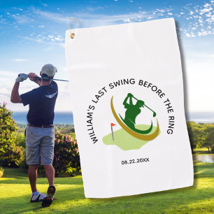 Junggesellenabschied Golfer Name Letzter Schwung Golfhandtuch