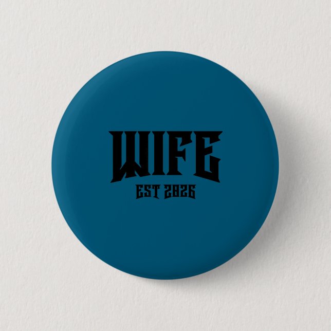 Junggesellenabschied Grunge Rock Ehefrau est 2026  Button (Vorderseite)