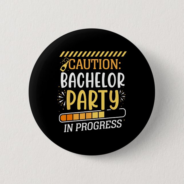 Junggesellenabschied im Gange Bräutigam Braut Tee Button (Vorderseite)