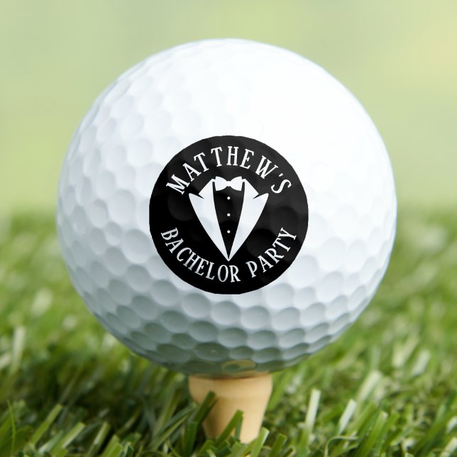Junggesellenabschied in Schwarz-Weiß Golfball (Black And White Bachelor Party Golf Balls)
