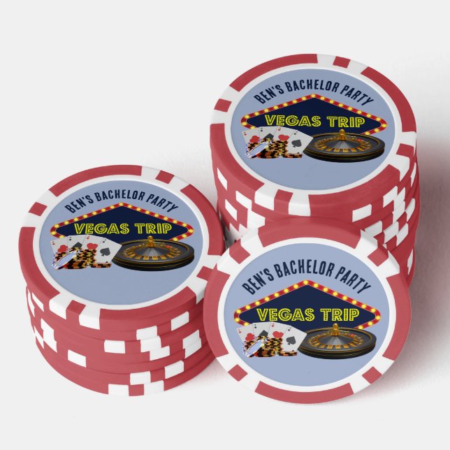 Junggesellenabschied Las Vegas Trip Casino individ Pokerchips (Stapel)