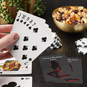 Junggesellenabschied Männer Nacht aus Silhouette F Spielkarten