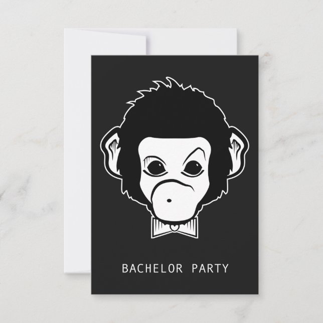 Junggesellenabschied Mister Monkey Einladung (Vorderseite)