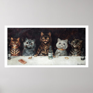 Junggesellenabschied mit Vintage-Katze von Louis W Poster