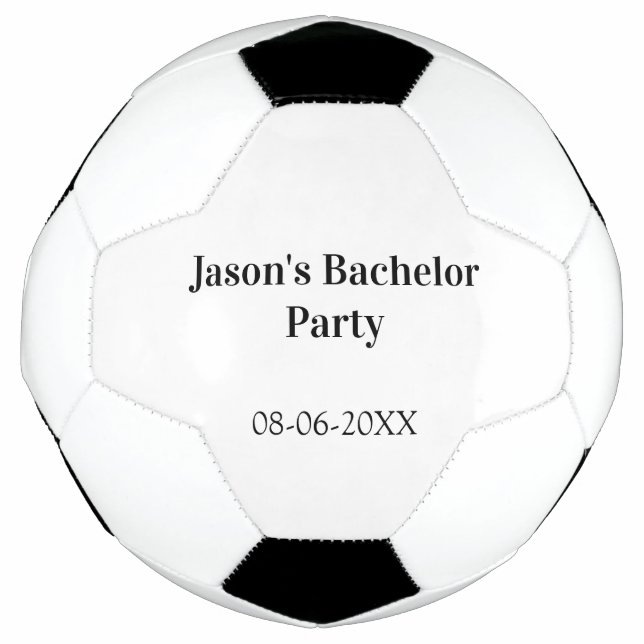 Junggesellenabschied Name Datum einfach minimal Tr Fußball (Vorderseite)