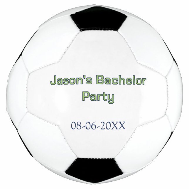 Junggesellenabschied Name Datum einfach minimal Tr Fußball (Vorderseite)