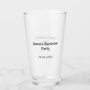 Junggesellenabschied Name Datum einfach minimal Tr Glas
