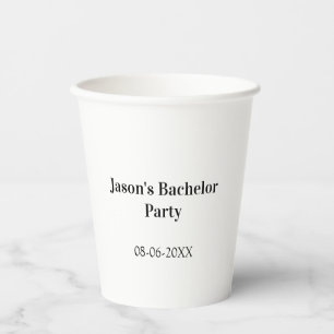 Junggesellenabschied Name Datum einfach minimal Tr Pappbecher
