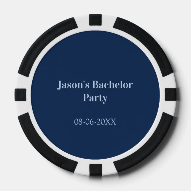 Junggesellenabschied Name Datum einfach minimal Tr Pokerchips (Vorderseite)