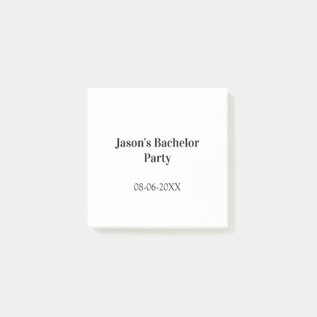 Junggesellenabschied Name Datum einfach minimal Tr Post-it Klebezettel (Vorderseite)
