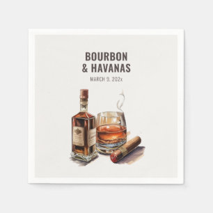 Junggesellenabschied-Napkins mit Bourbon- und Ziga Serviette