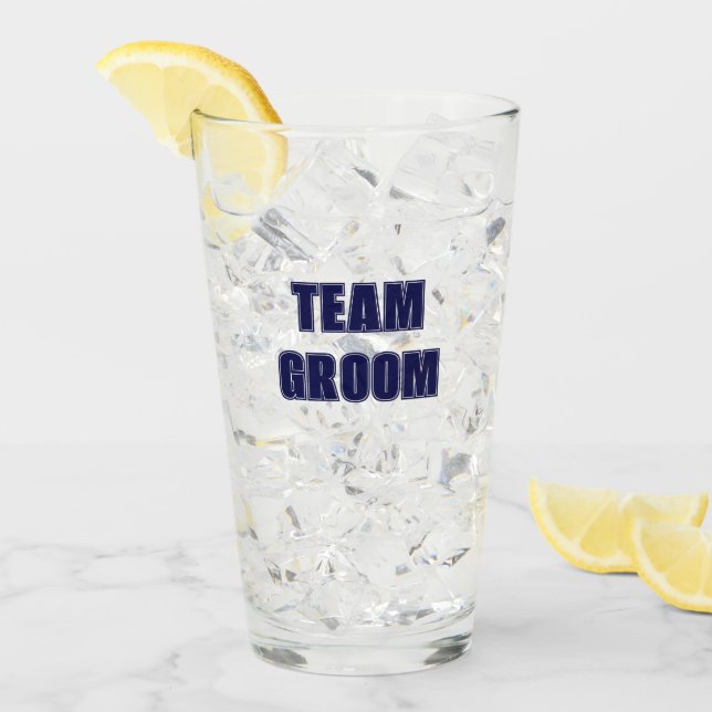 Junggesellenabschied Navy Blue Team Bräutigam Glas (Vorderseite Ice)
