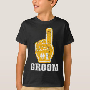 Junggesellenabschied Orange Schaum Finger Bräutiga T-Shirt