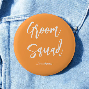 Junggesellenabschied Orange Weiße Hochzeit Button