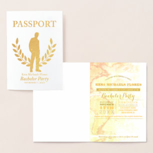 Junggesellenabschied-Pass mit Goldfolie Folienkarte