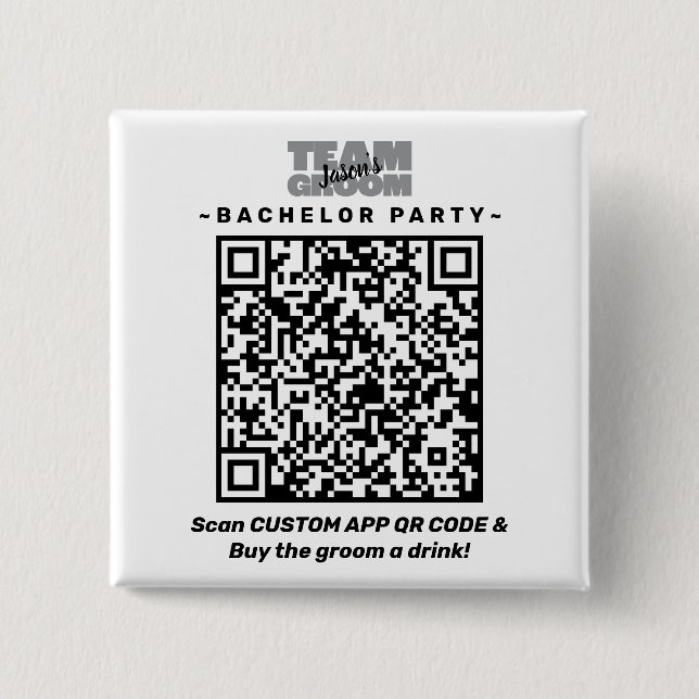 Junggesellenabschied QR Code Kauf Dir Ein Bier Tea Button (Vorderseite)