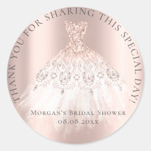 Junggesellinnen-Abschied 16. Danke Glitter Rosa Ro Runder Aufkleber