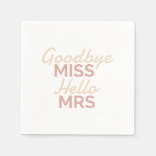 Junggesellinnen-Abschied Abschied Miss Hallo Mrs B Serviette