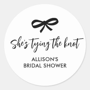 Junggesellinnen-Abschied Black Bow Sie heiratet Br Runder Aufkleber