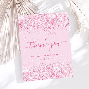 Junggesellinnen-Abschied blassrosa Glitter dankesc Postkarte