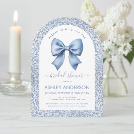 Junggesellinnen-Abschied Blaue Bogen-Vintage-Blume Einladung