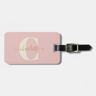 Junggesellinnen-Abschied Blush Pink Gold Monogramm Gepäckanhänger