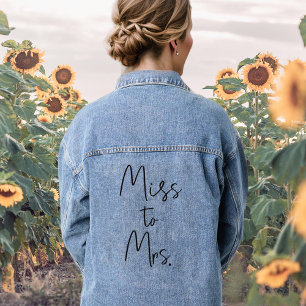Junggesellinnen-Abschied Braut Miss zu Mrs. Jeansjacke