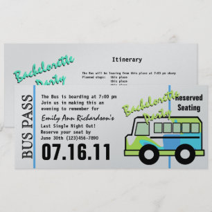 Junggesellinnen-Abschied Buspass Einladung
