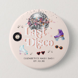 Junggesellinnen-Abschied Disco Retro Roller Skatin Button