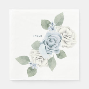Junggesellinnen-Abschied Dusty Blue Floral Benutze Serviette