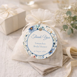 Junggesellinnen-Abschied Dusty Blue Floral Wasserf Geschenkanhänger