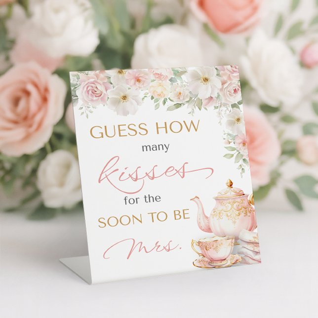 Junggesellinnen-Abschied errate wie viele Sockelschild (Tea Party Bridal Shower Guess How Many Pedestal Sign)