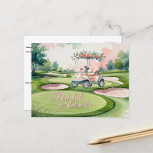 Junggesellinnen-Abschied Golf mit Golfwagen für di Postkarte