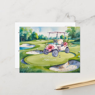 Junggesellinnen-Abschied Golf mit Golfwagen für di Postkarte