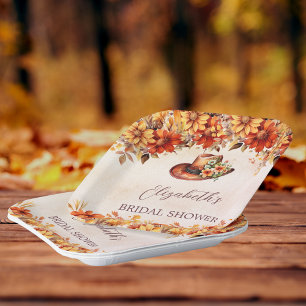 Junggesellinnen-Abschied im Herbst mit orangen Blu Pappteller