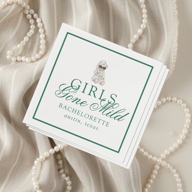 Junggesellinnen-Abschied im Spa-Bär-Style Serviette (Not every bachelorette party needs to be wild—and that’s exactly the vibe Girls Gone Mild!)