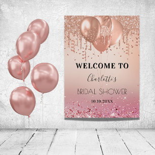 Junggesellinnen-Abschied in rosa Roségold Glitter  Poster